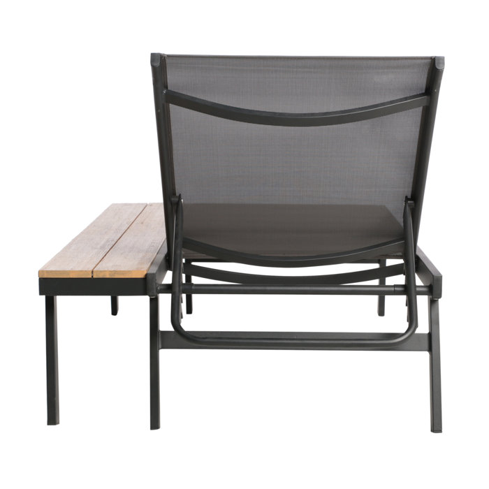 Union Rustic Absinthe Outdoor Metal Chaise Lounge Set with Table